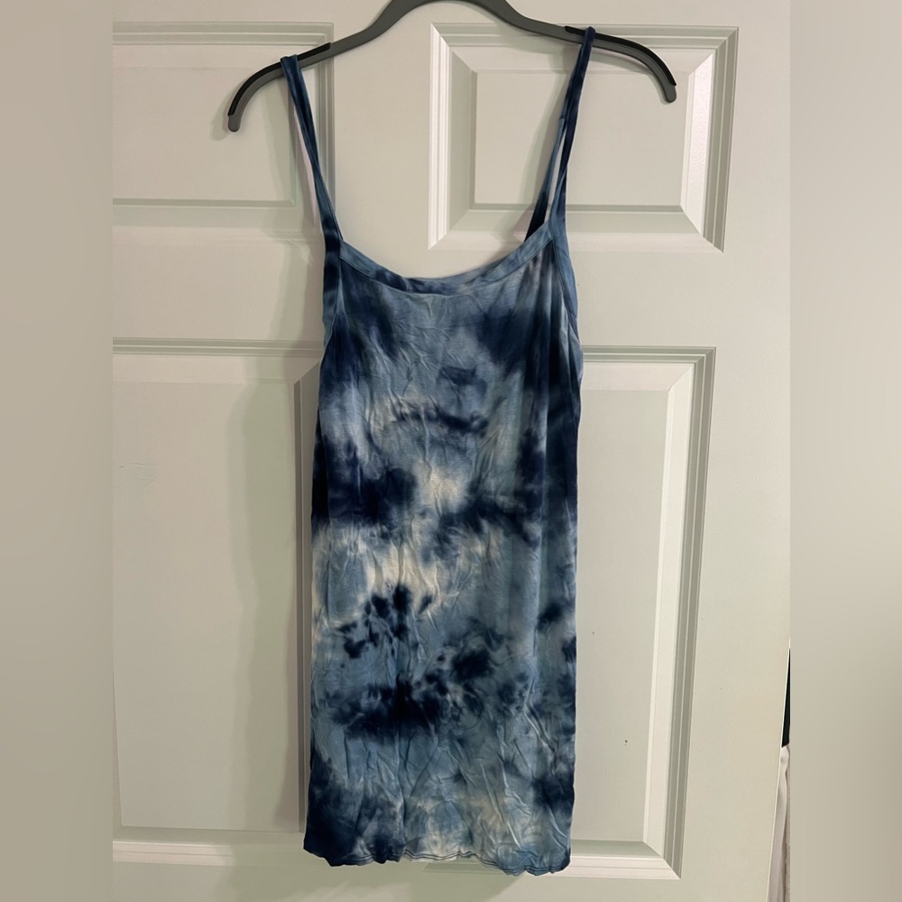 Blue tie-dye dress